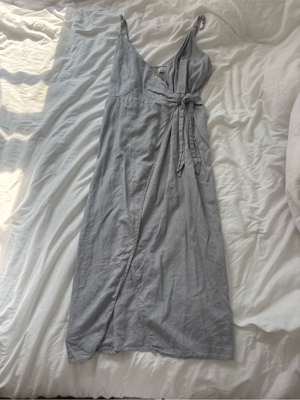 Urban Outfitters Blue Gray Wrap Midi Dress L